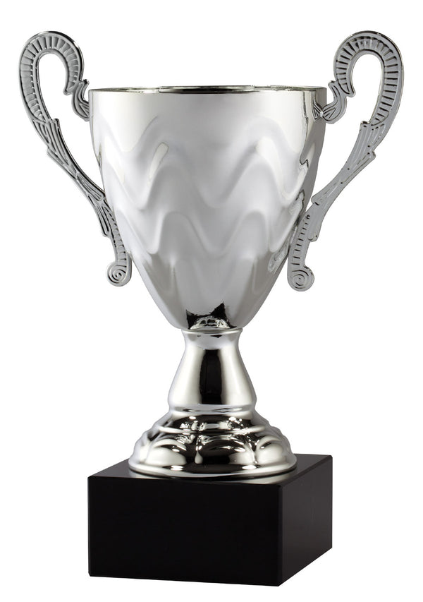 Copa Italiana de Metal Plateada con Base de Mármol AMC10